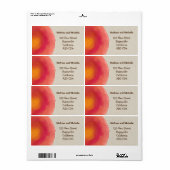 Étiquette de adresse rose aquarelle (Feuille entière)