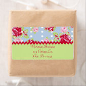 Étiquette de adresse rose Cottage (En situation)