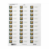 Étiquette de adresse Rose crème à beurre (Feuille entière)