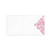 Étiquette de adresse rose Damask (Devant)