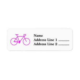 Étiquette de adresse rose de retour de silhouette