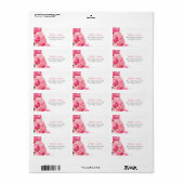 Étiquette de adresse Rose du Jardin Rose (Feuille entière)