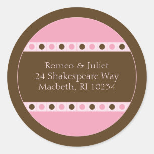 Étiquette de adresse - rose et Brown