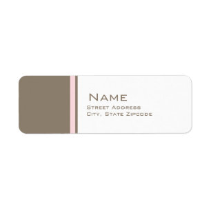 Étiquette de adresse rose et Brown de retour de