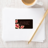 Étiquette de adresse rose et noir (En situation)