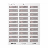 Étiquette de adresse rose/gris des fleurs de ceris (Feuille entière)