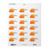 Étiquette de adresse Rose orange (Feuille entière)