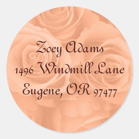 étiquette de adresse rose orange (Devant)