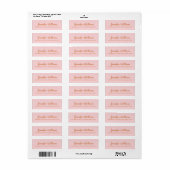 Étiquette de adresse rose pâle (Feuille entière)