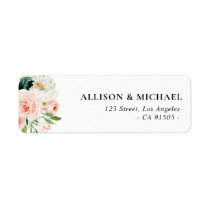 étiquette de adresse rose rose