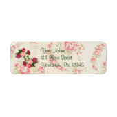 Étiquette de adresse rose Roses (Devant)