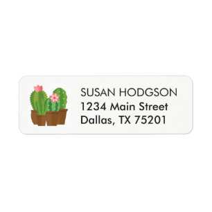 Étiquette de adresse rose vert de retour de fleur