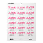 Étiquette de adresse rose Zebra (Feuille entière)