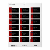 Étiquette de adresse rouge BowTie noir (Feuille entière)