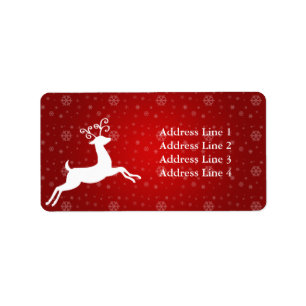 Étiquette de adresse rouge de renne