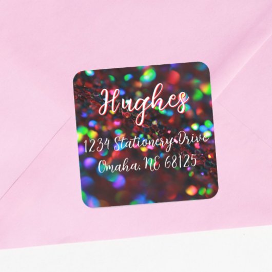 Étiquette de adresse rouge foncé