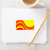 Étiquette de adresse rouge orange et jaune (En situation)