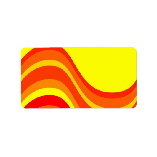 Étiquette de adresse rouge orange et jaune (Devant)