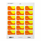 Étiquette de adresse rouge orange et jaune (Feuille entière)