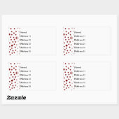 Étiquette de adresse rouge Poka Dot (Feuille)