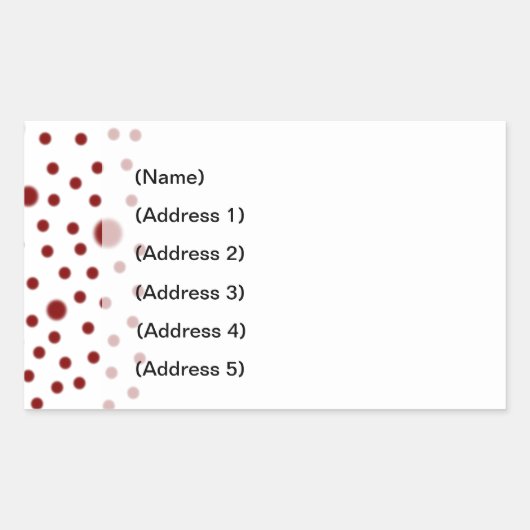 Étiquette de adresse rouge Poka Dot (Devant)