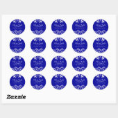 Étiquette de adresse Royal Blue and White Damask (Feuille)
