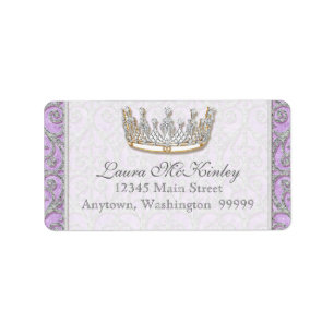 Étiquette de adresse royal de princesse Crown Baby