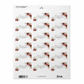 Étiquette de adresse RSVP de mariage floral élégan (Feuille entière)