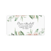 Étiquette de adresse RSVP Floral Rose Vert (Devant)