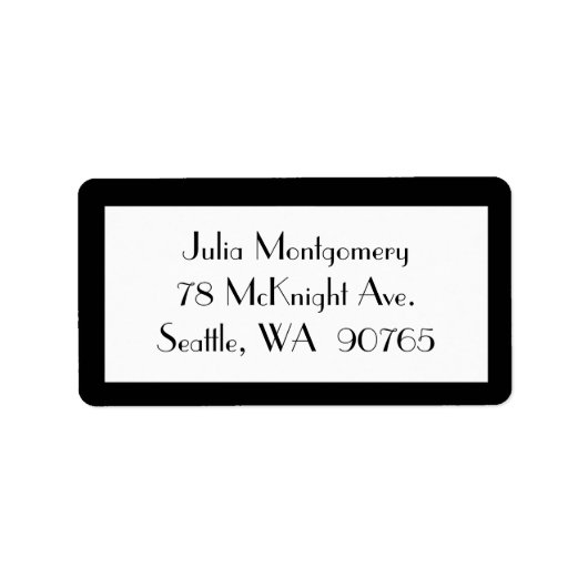 étiquette de adresse RSVP noir et blanc des années (Devant)