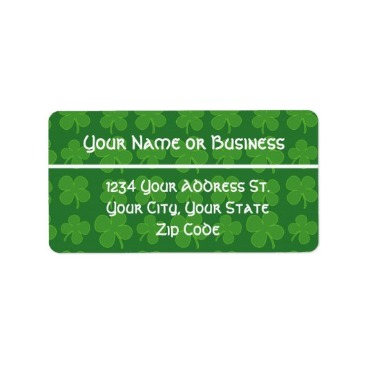 Étiquette de adresse Shamrock vert (Devant)