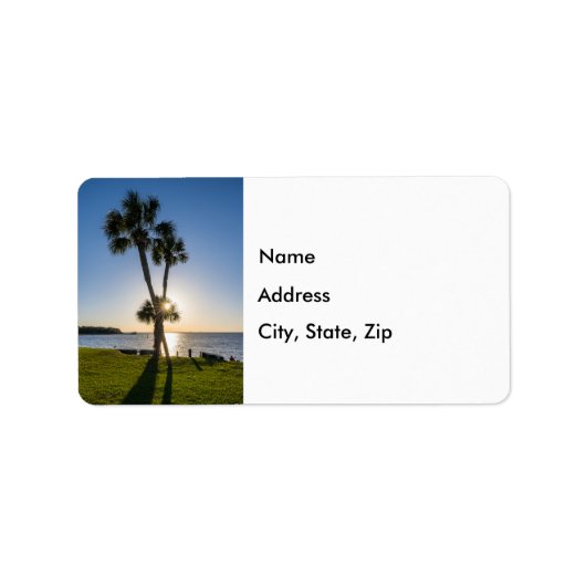 Étiquette de adresse Silhouette Ciseaux Palm Tree (Devant)