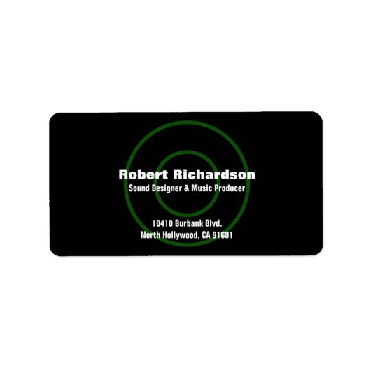 Étiquette de adresse Sound Designer (Devant)