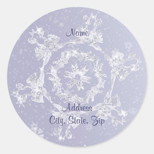 Étiquette de adresse Sparkly Snowflake (Devant)