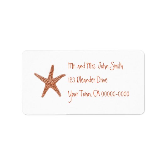 Étiquette de adresse Starfish (Devant)