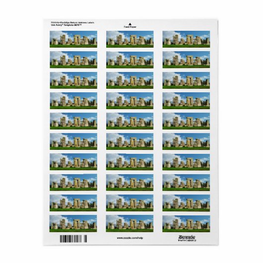 Étiquette de adresse Stonehenge (Feuille entière)