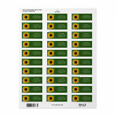 Étiquette de adresse suprême des tournesols (Feuille entière)