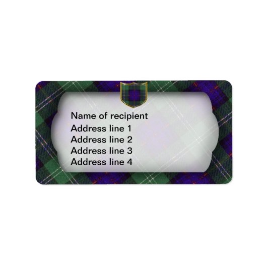 Étiquette de adresse Tartan écossais du Sutherland (Devant)