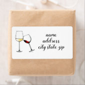 étiquette de adresse "TOASTING WINE GLASSES" (En situation)