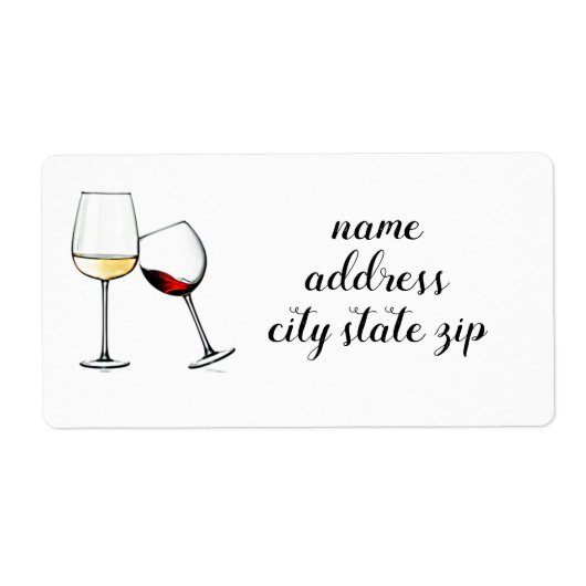 étiquette de adresse "TOASTING WINE GLASSES" (Devant)
