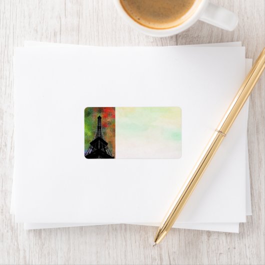 Étiquette de adresse Tour Eiffel (En situation)