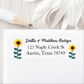 Étiquette de adresse tournesol (En situation)