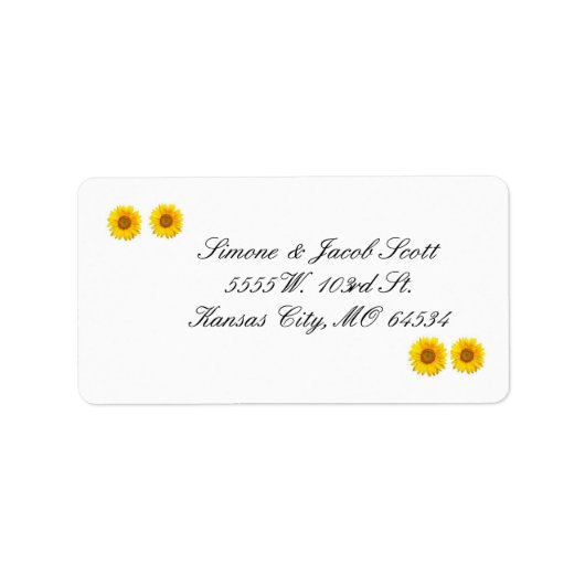 Étiquette de adresse tournesol (Devant)