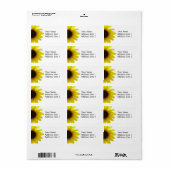 Étiquette de adresse tournesol (Feuille entière)