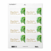 Étiquette de adresse tropical (Feuille entière)