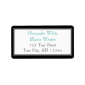 Étiquette de adresse turquoise (Devant)