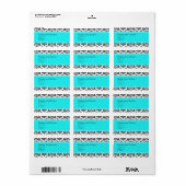 Étiquette de adresse Turquoise Mariage damassé (Feuille entière)