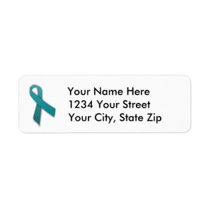 Étiquette de adresse turquoise personnalisable de