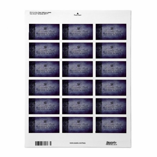 Étiquette de adresse Twilight D (Feuille entière)