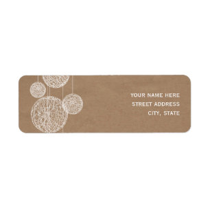 Étiquette de adresse Twine Globes Inspiré Carton